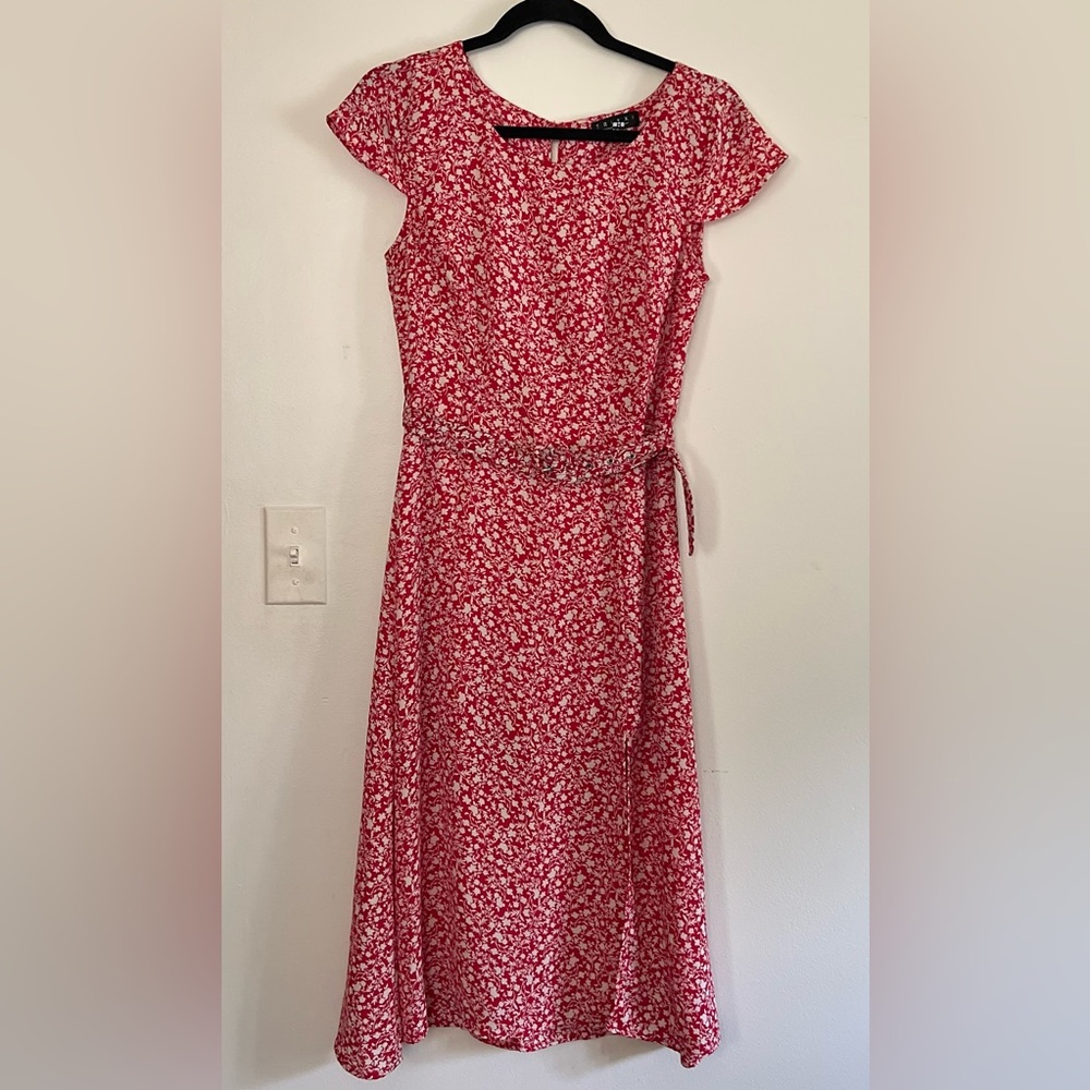 Floral Red Dress